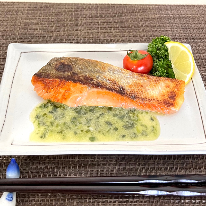 青菜バター 魚ソテー