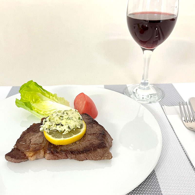 青菜バター 肉料理