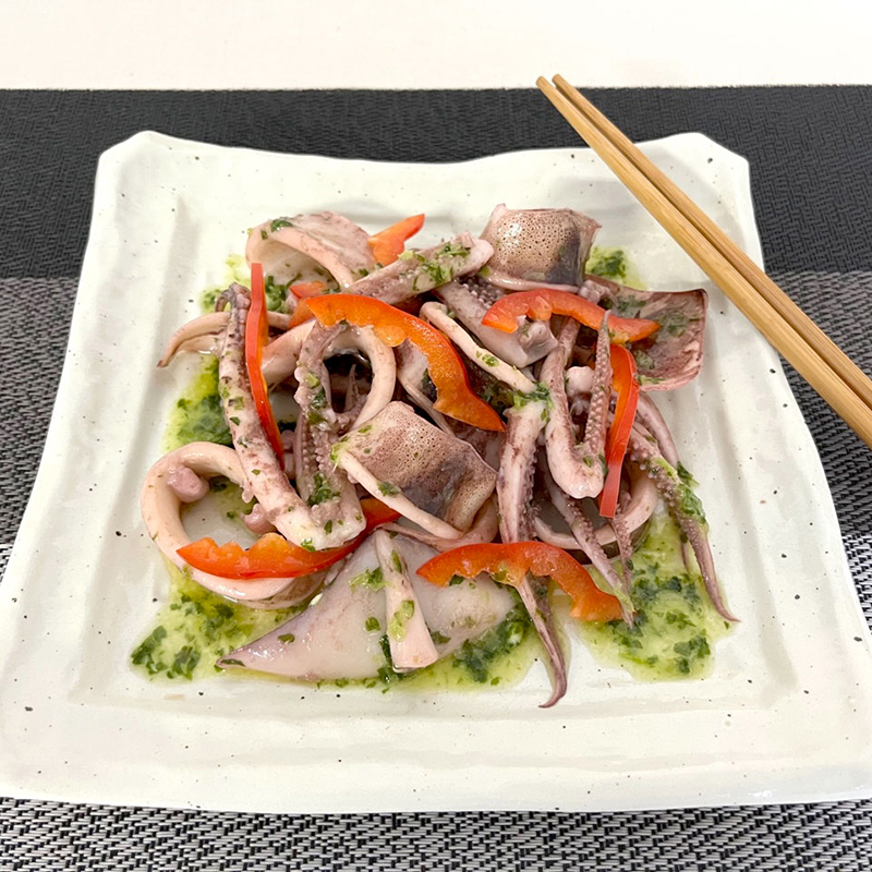 青菜バター イカソテー