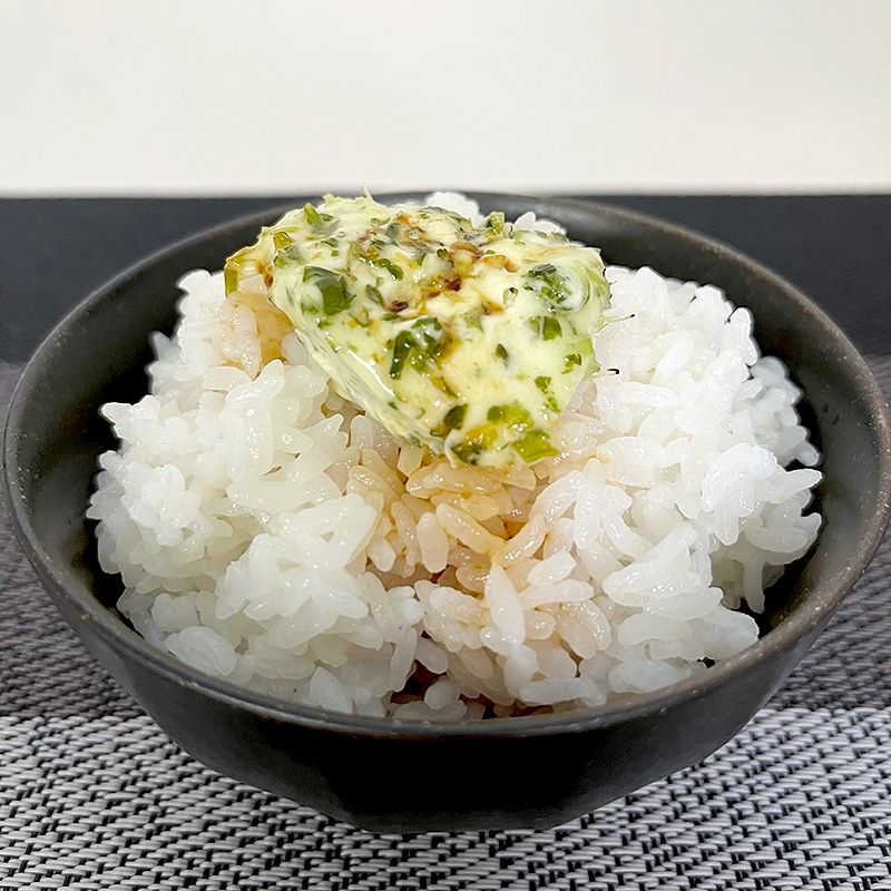 青菜バター　しょうゆごはん